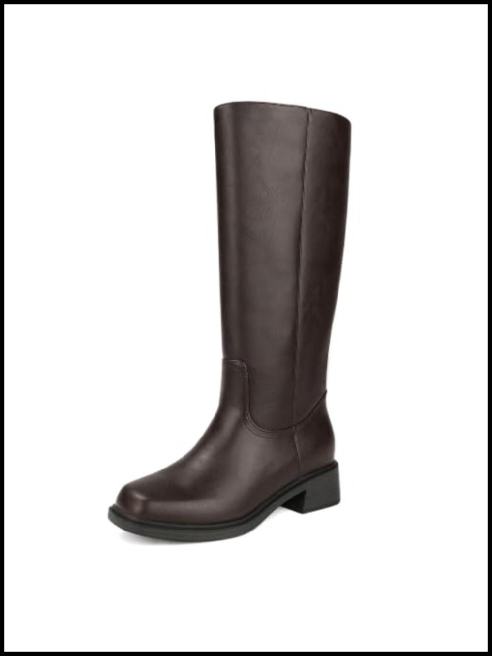 Knee High Boots Square Toe Chunky Block Low Heel Pull On Fall Boots